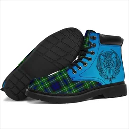ScotsTee Shop Scottish Macneil Of Colonsay Modern Clan Tartan Celtic Thistle All Season Boots