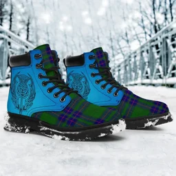 ScotsTee Shop Scottish Lockhart Modern Clan Tartan Celtic Thistle All Season Boots