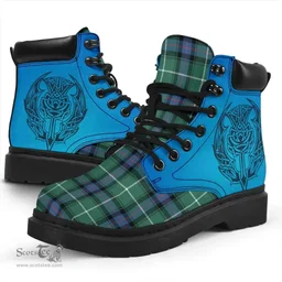 ScotsTee Shop Scottish Macdonald Of The Isles Hunting Ancient Clan Tartan Celtic Thistle All Season Boots