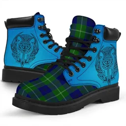 ScotsTee Shop Scottish Oliphant Modern Clan Tartan Celtic Thistle All Season Boots