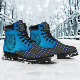 ScotsTee Shop Scottish Ogilvie Hunting Modern Clan Tartan Celtic Thistle All Season Boots