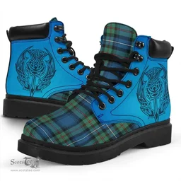 ScotsTee Shop Scottish Robertson Hunting Ancient Clan Tartan Celtic Thistle All Season Boots