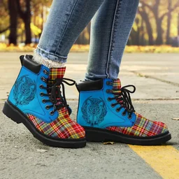 ScotsTee Shop Scottish Ogilvie Of Airlie Ancient Clan Tartan Celtic Thistle All Season Boots