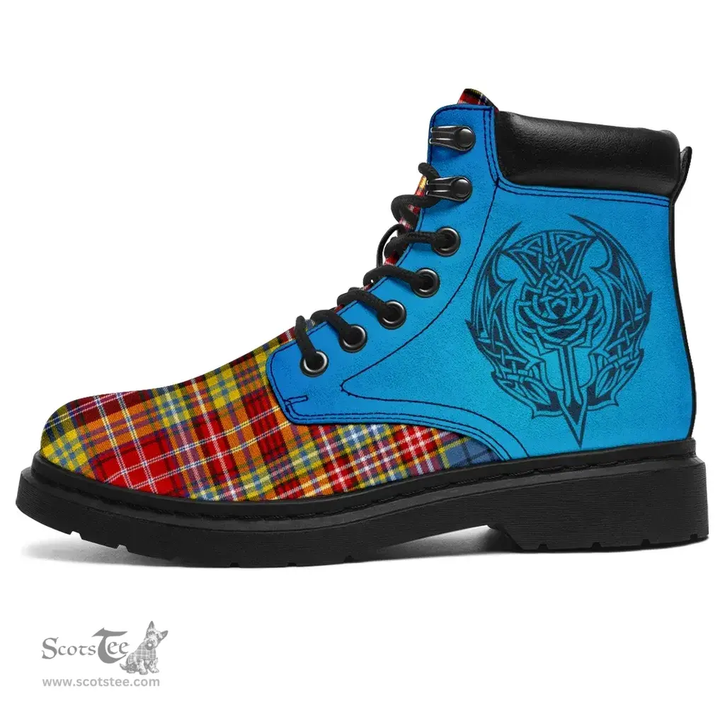 ScotsTee Shop Scottish Ogilvie Of Airlie Ancient Clan Tartan Celtic Thistle All Season Boots