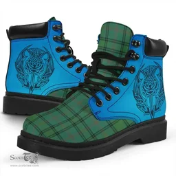 ScotsTee Shop Scottish Ross Hunting Ancient Clan Tartan Celtic Thistle All Season Boots