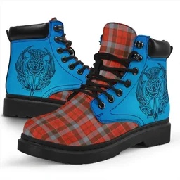 ScotsTee Shop Scottish Robertson Weathered Clan Tartan Celtic Thistle All Season Boots