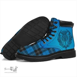 ScotsTee Shop Scottish Ramsay Blue Ancient Clan Tartan Celtic Thistle All Season Boots