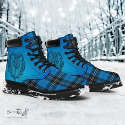 ScotsTee Shop Scottish Ramsay Blue Ancient Clan Tartan Celtic Thistle All Season Boots
