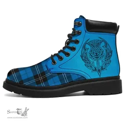 ScotsTee Shop Scottish Ramsay Blue Ancient Clan Tartan Celtic Thistle All Season Boots