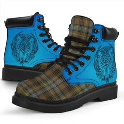 ScotsTee Shop Scottish Stewart Hunting Weathered Clan Tartan Celtic Thistle All Season Boots