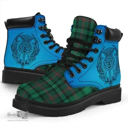 ScotsTee Shop Scottish Ross Hunting Modern Clan Tartan Celtic Thistle All Season Boots