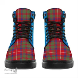 ScotsTee Shop Scottish Shaw Red Modern Clan Tartan Celtic Thistle All Season Boots