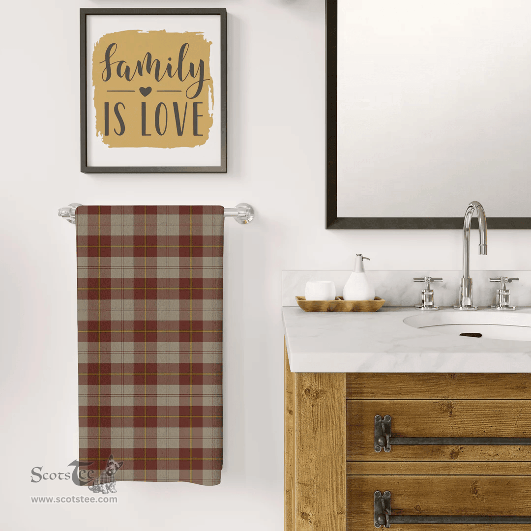 ScotsTee Shop Scottish Cunningham Burgundy Dancers Clan Tartan Bath Towel