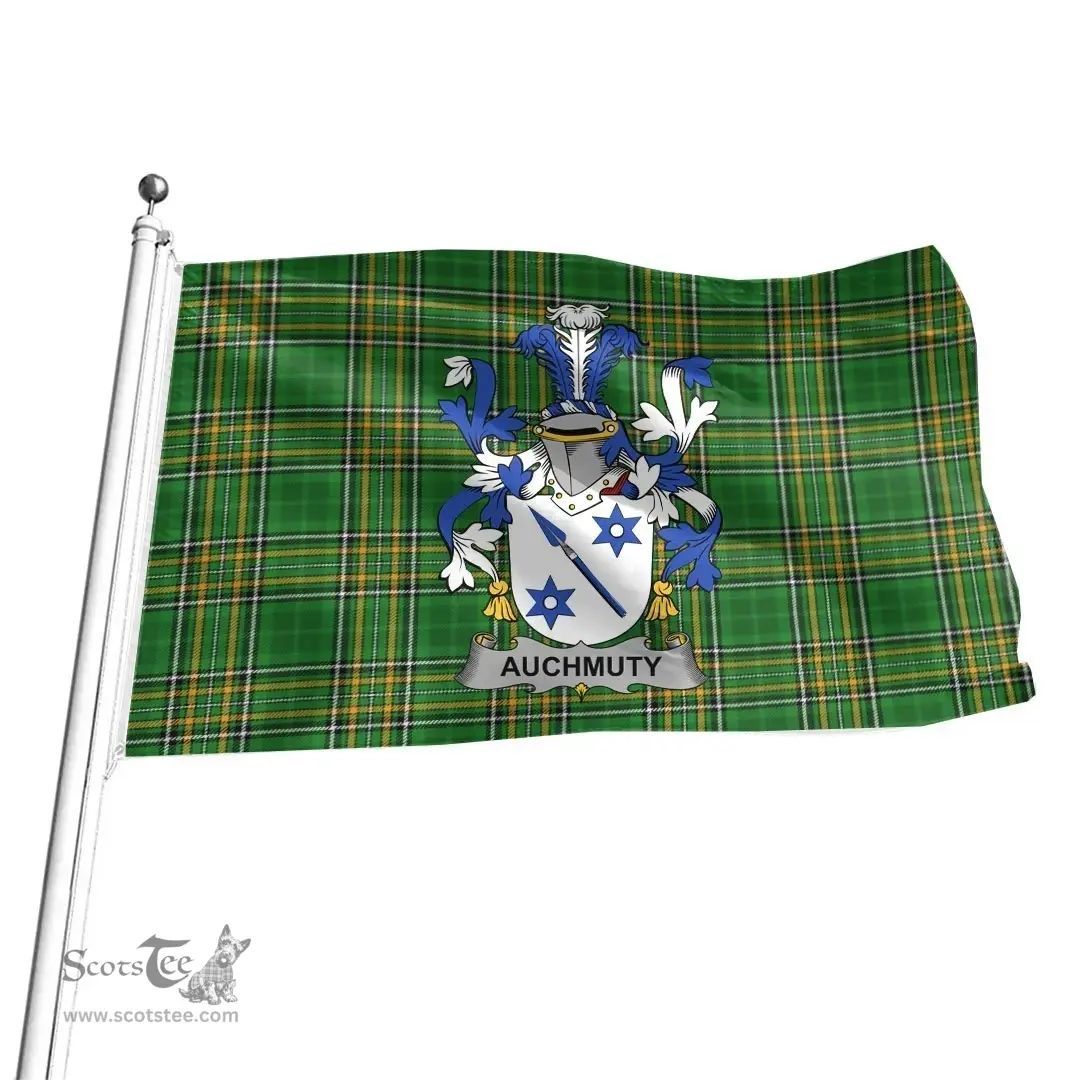 Irish Auchmuty Coat of Arms Family Crest Ireland Flag Irish National Tartan Irish County Flag