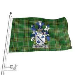 Irish Auchmuty Coat of Arms Family Crest Ireland Flag Irish National Tartan Irish County Flag