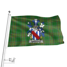 Irish Annesley Coat of Arms Family Crest Ireland Flag Irish National Tartan Irish County Flag