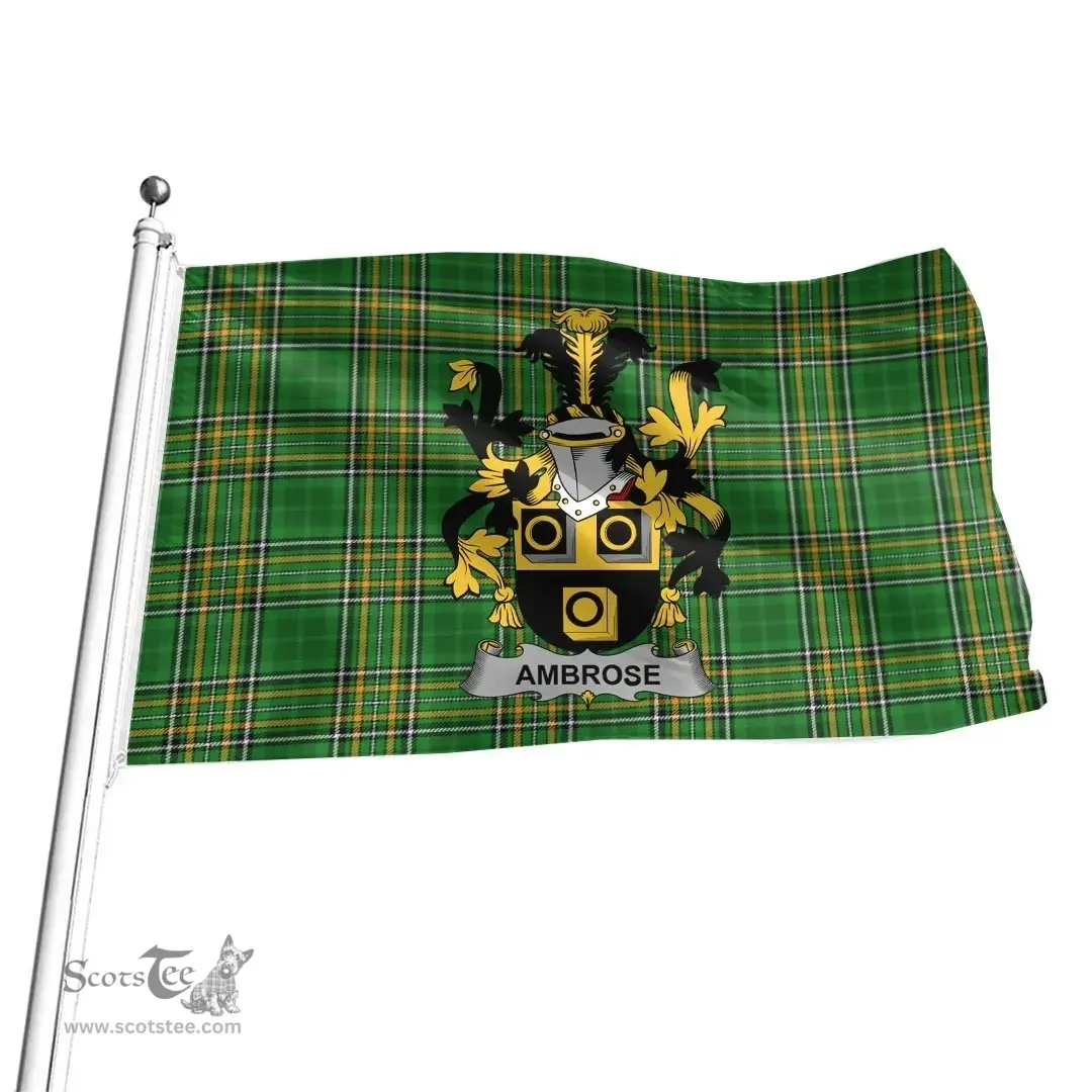 Irish Ambrose Coat of Arms Family Crest Ireland Flag Irish National Tartan Irish County Flag