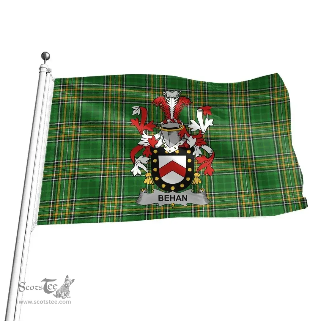 Irish Behan Coat of Arms Family Crest Ireland Flag Irish National Tartan Irish County Flag