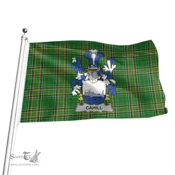Irish Cahill or O'Cahill Coat of Arms Family Crest Ireland Flag Irish National Tartan Irish County Flag