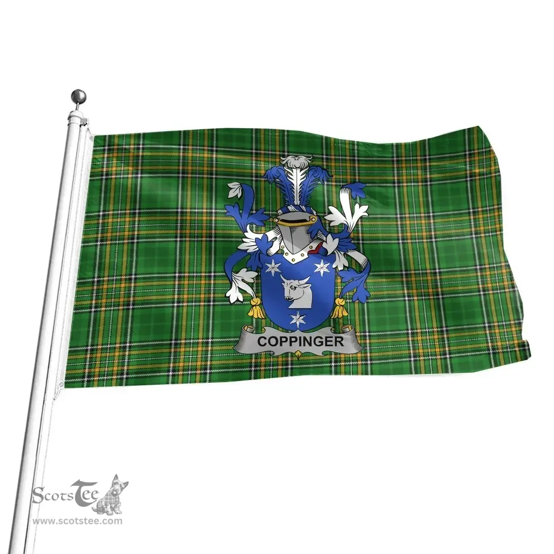 Irish Coppinger Coat of Arms Family Crest Ireland Flag Irish National Tartan Irish County Flag