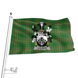 Irish Colman or McColman Coat of Arms Family Crest Ireland Flag Irish National Tartan Irish County Flag