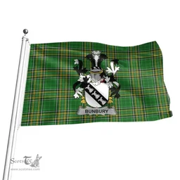 Irish Bunbury Coat of Arms Family Crest Ireland Flag Irish National Tartan Irish County Flag
