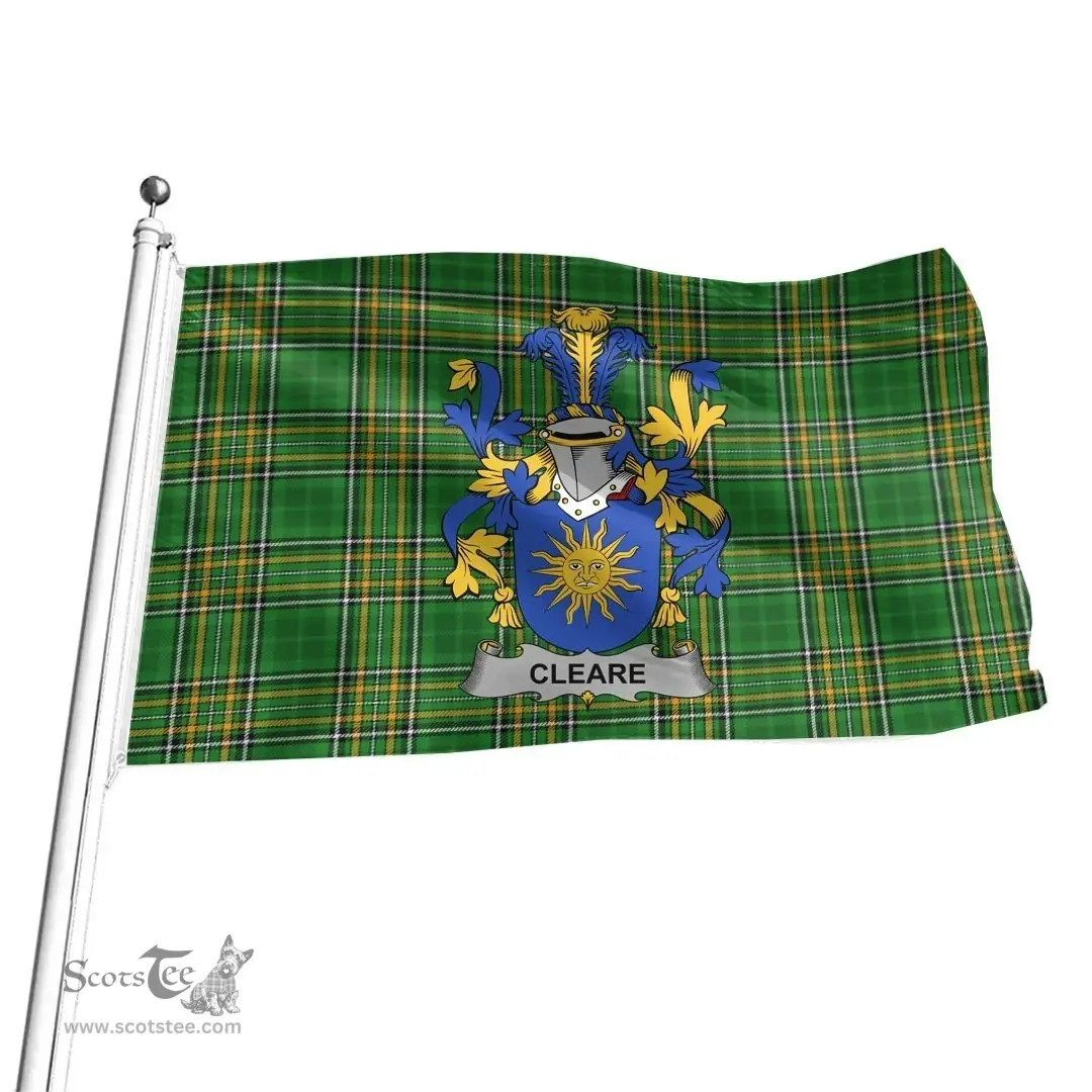 Irish Cleare Coat of Arms Family Crest Ireland Flag Irish National Tartan Irish County Flag
