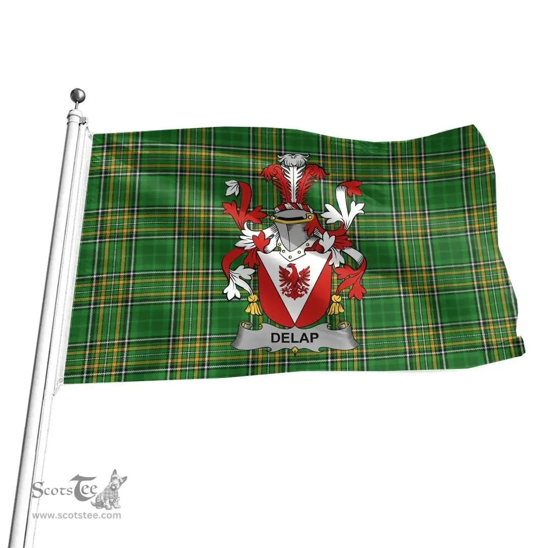 Irish Delap Coat of Arms Family Crest Ireland Flag Irish National Tartan Irish County Flag