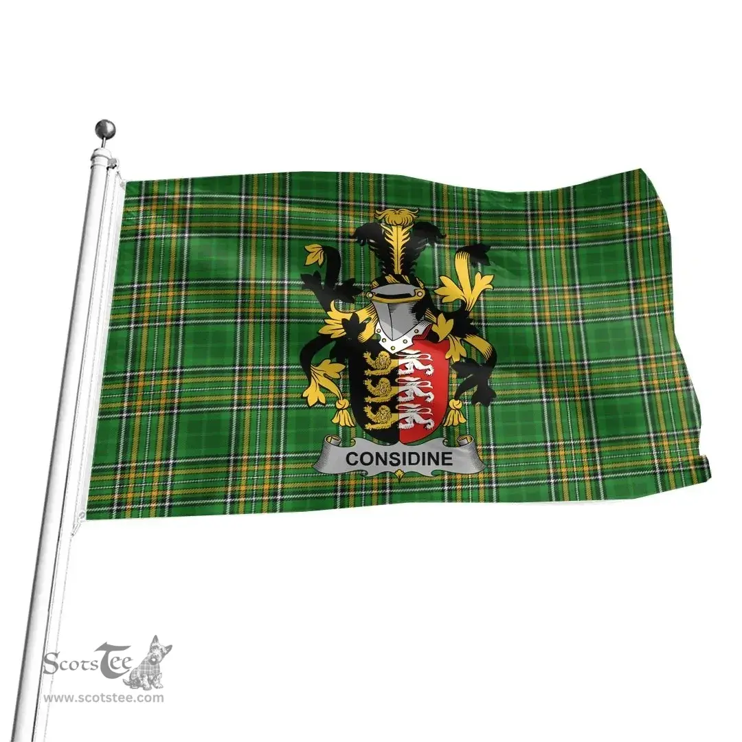 Irish Considine or McConsidine Coat of Arms Family Crest Ireland Flag Irish National Tartan Irish County Flag