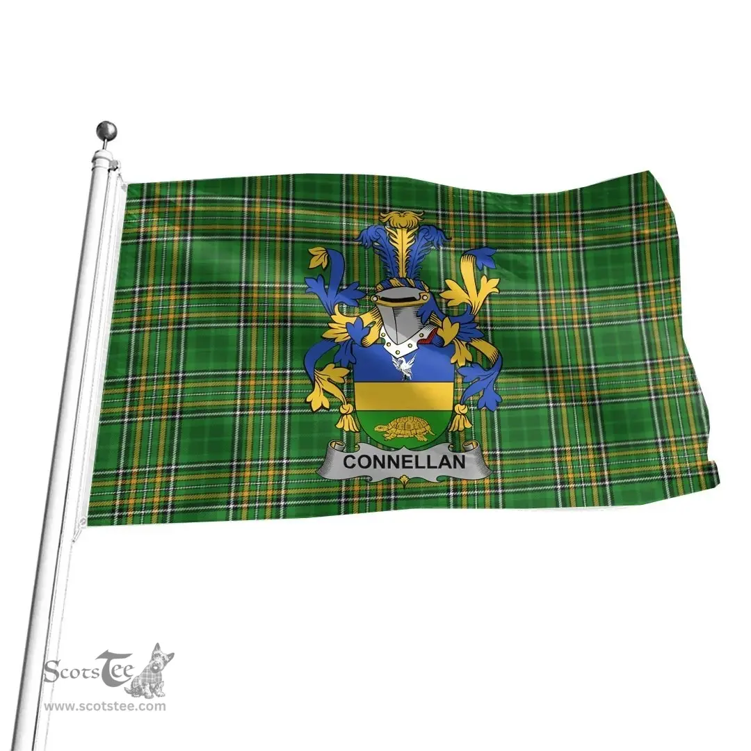 Irish Connell or O'Connell Coat of Arms Family Crest Ireland Flag Irish National Tartan Irish County Flag