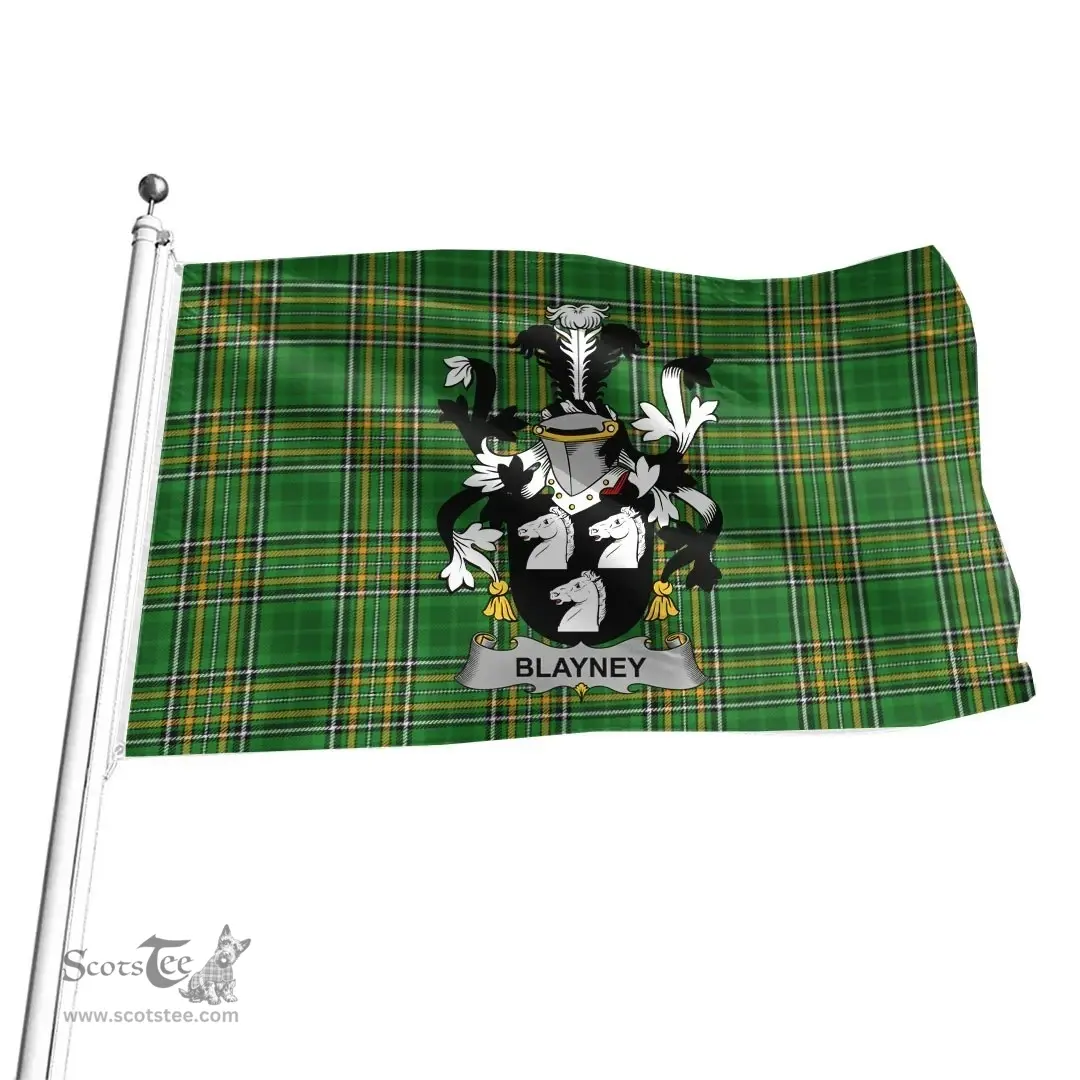 Irish Blayney Coat of Arms Family Crest Ireland Flag Irish National Tartan Irish County Flag