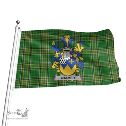 Irish Cramer Coat of Arms Family Crest Ireland Flag Irish National Tartan Irish County Flag