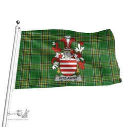 Irish Fitz-Awry Coat of Arms Family Crest Ireland Flag Irish National Tartan Irish County Flag