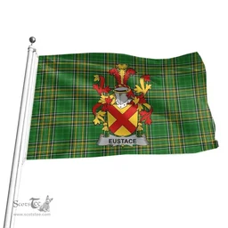 Irish Eustace Coat of Arms Family Crest Ireland Flag Irish National Tartan Irish County Flag