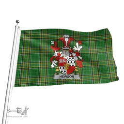 Irish Hewson Coat of Arms Family Crest Ireland Flag Irish National Tartan Irish County Flag