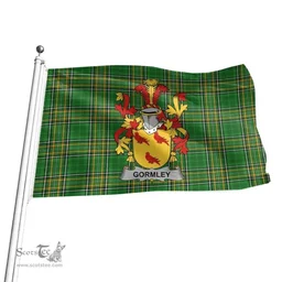 Irish Gormley or O'Gormley Coat of Arms Family Crest Ireland Flag Irish National Tartan Irish County Flag