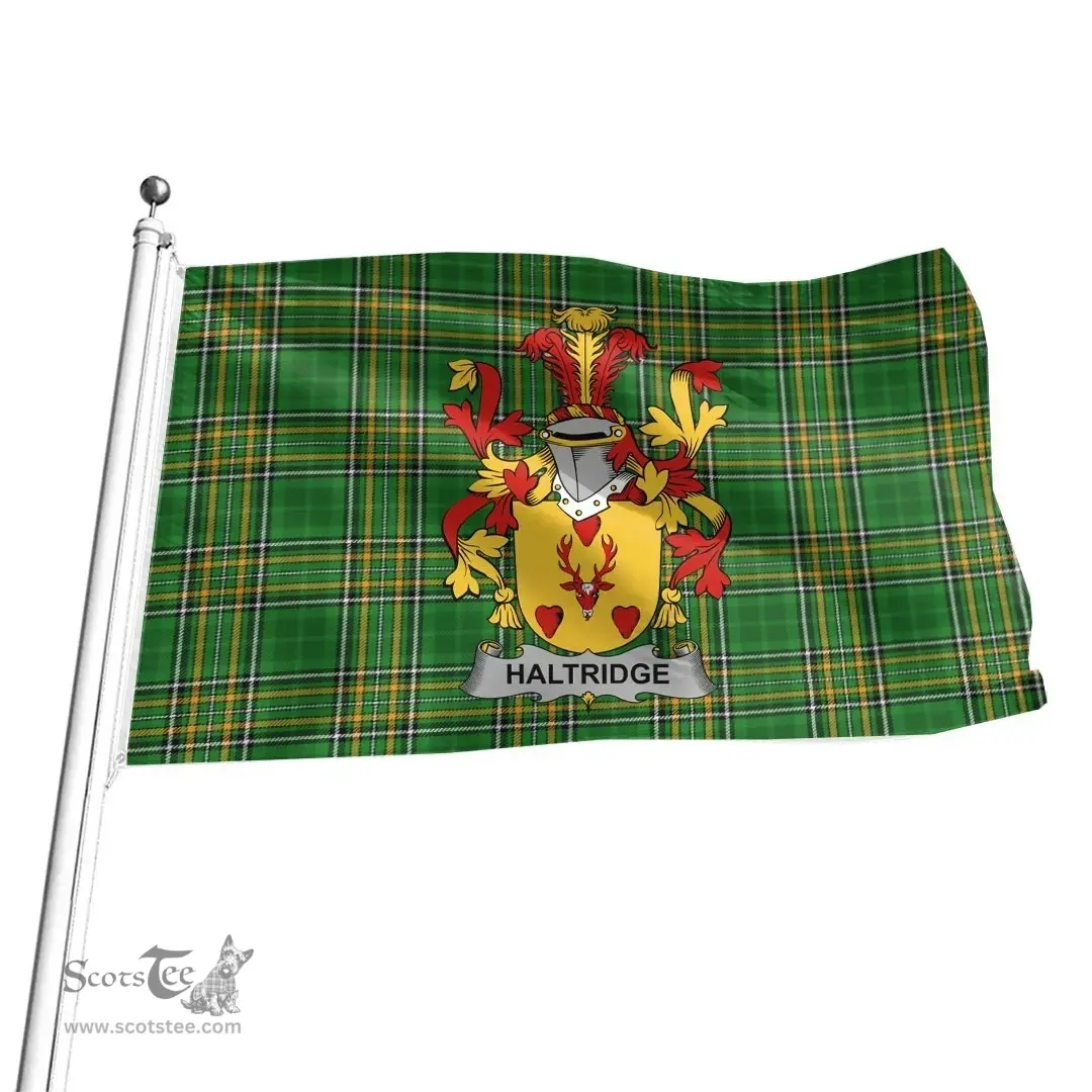 Irish Haltridge Coat of Arms Family Crest Ireland Flag Irish National Tartan Irish County Flag