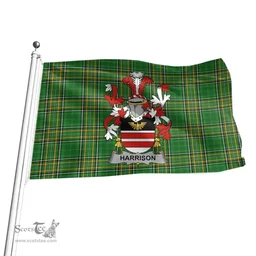 Irish Harrison Coat of Arms Family Crest Ireland Flag Irish National Tartan Irish County Flag