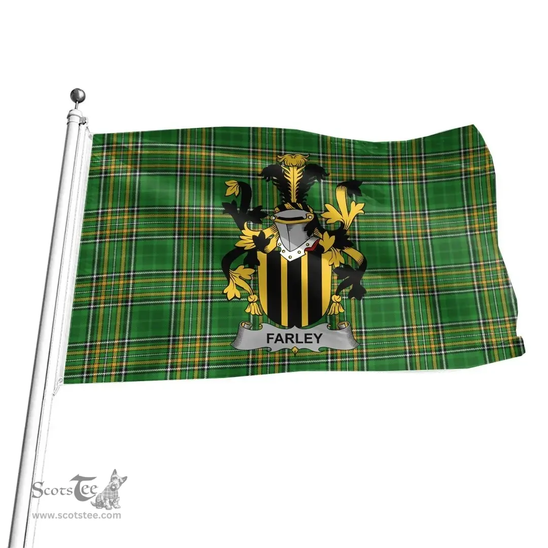 Irish Farley or O'Farley Coat of Arms Family Crest Ireland Flag Irish National Tartan Irish County Flag