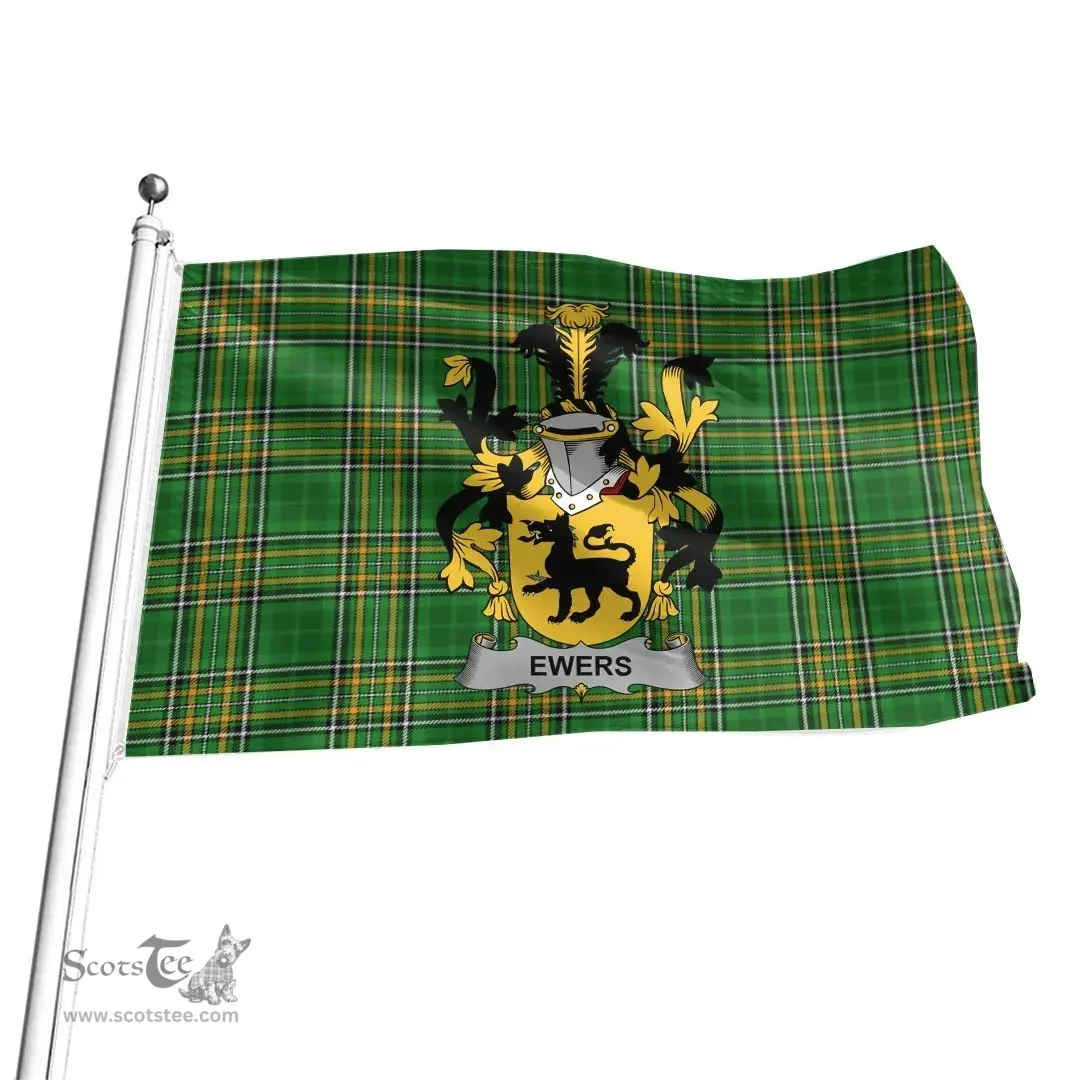 Irish Ewers Coat of Arms Family Crest Ireland Flag Irish National Tartan Irish County Flag