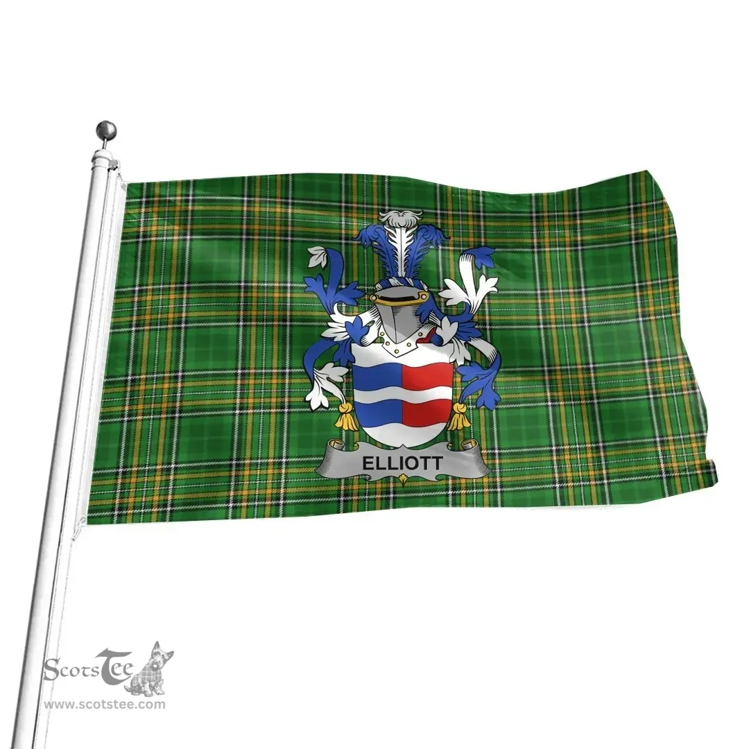 Irish Elliott Coat of Arms Family Crest Ireland Flag Irish National Tartan Irish County Flag