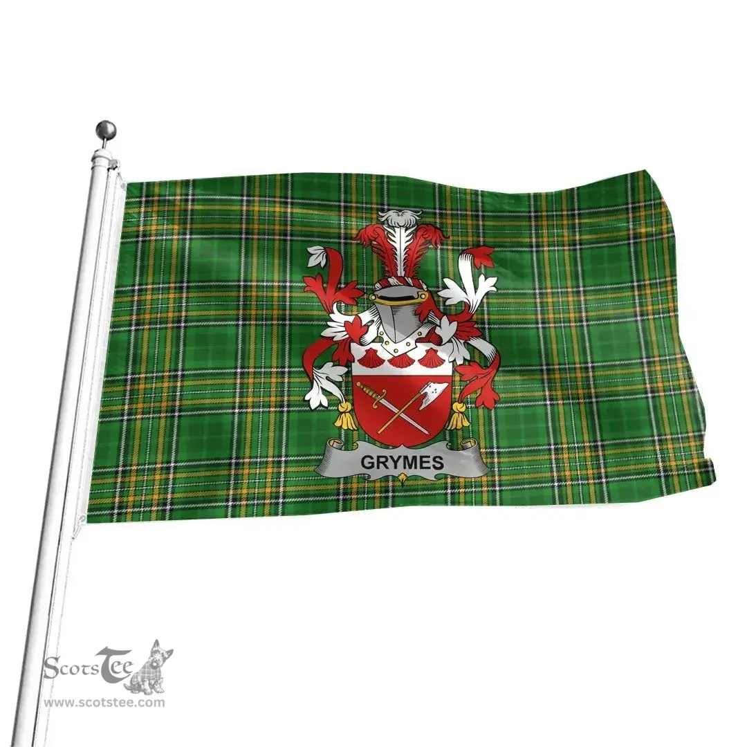 Irish Grymes Coat of Arms Family Crest Ireland Flag Irish National Tartan Irish County Flag