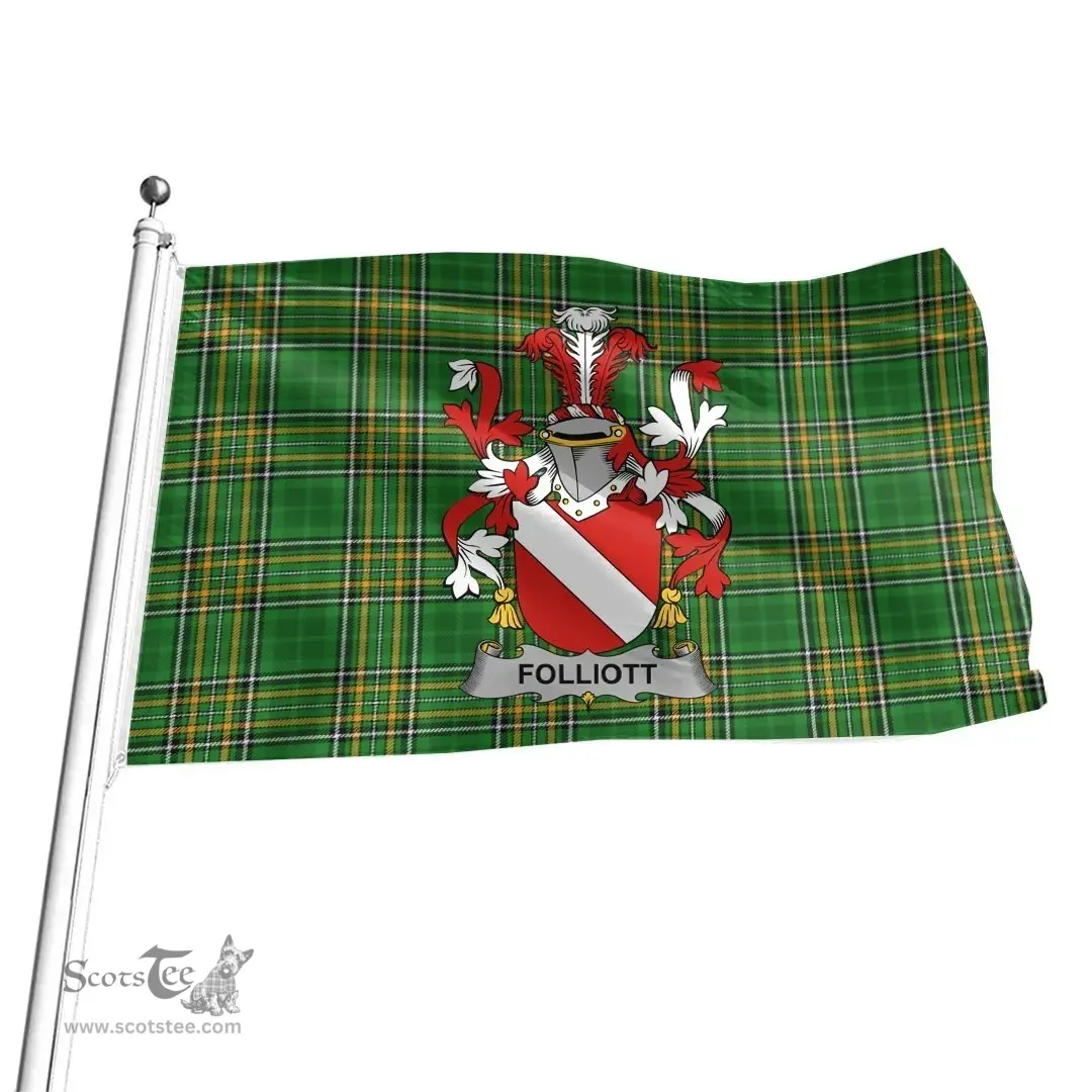 Irish Folliott Coat of Arms Family Crest Ireland Flag Irish National Tartan Irish County Flag