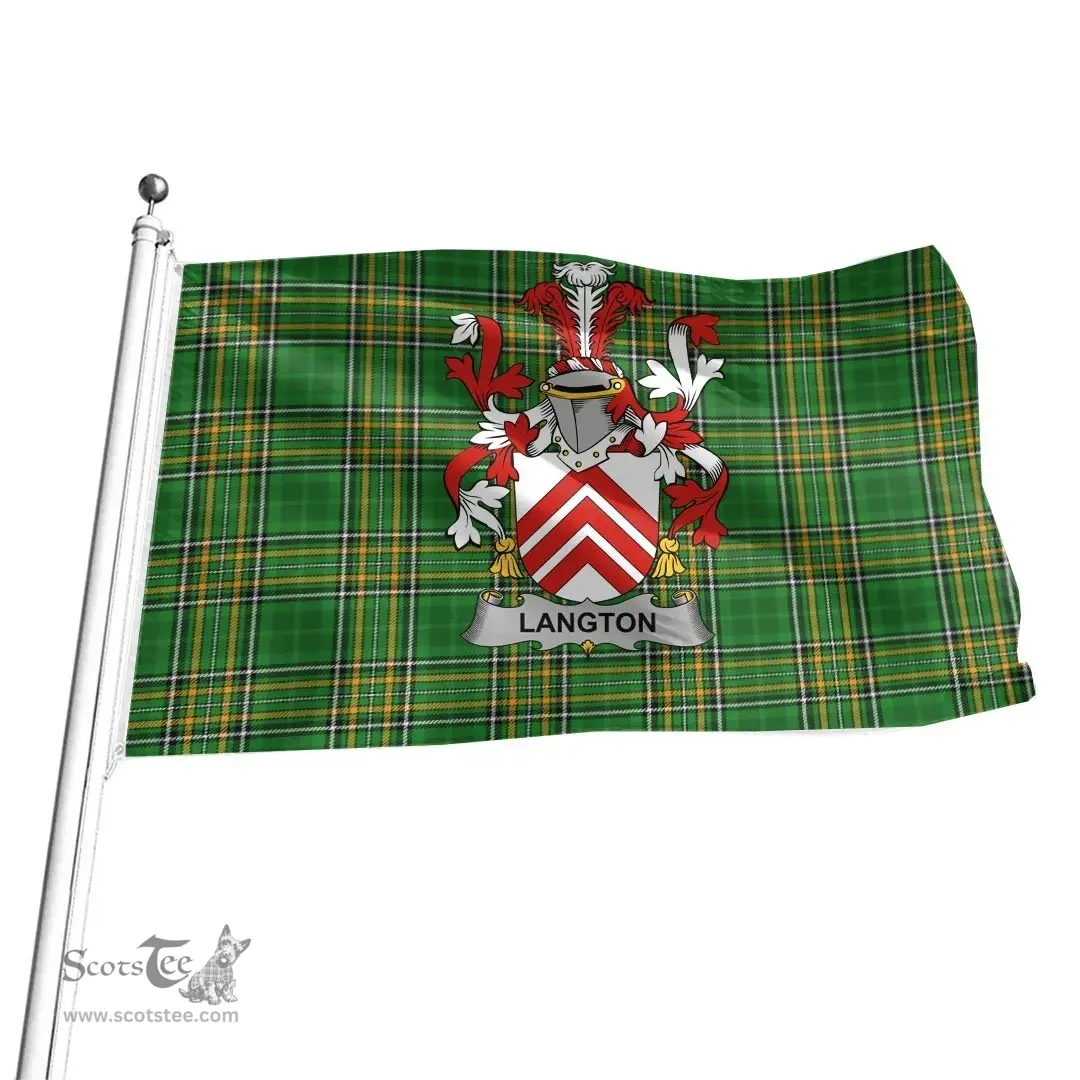 Irish Langton Coat of Arms Family Crest Ireland Flag Irish National Tartan Irish County Flag