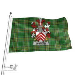 Irish Langton Coat of Arms Family Crest Ireland Flag Irish National Tartan Irish County Flag
