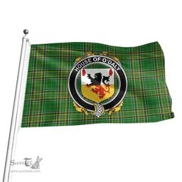 Irish House of O'DALY Coat of Arms Family Crest Ireland Flag Irish National Tartan Irish County Flag