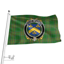 Irish House of LYNCH Coat of Arms Family Crest Ireland Flag Irish National Tartan Irish County Flag