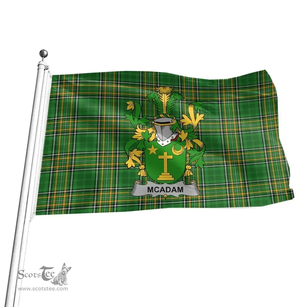 Irish McAdam Coat of Arms Family Crest Ireland Flag Irish National Tartan Irish County Flag