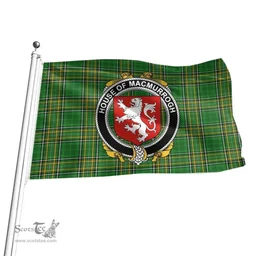 Irish House of MACMURROGH Coat of Arms Family Crest Ireland Flag Irish National Tartan Irish County Flag