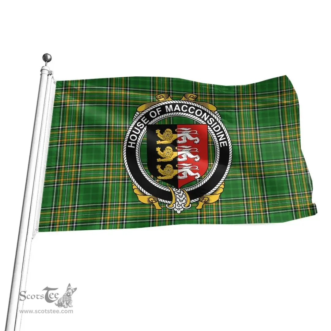Irish House of MACCONSIDINE Coat of Arms Family Crest Ireland Flag Irish National Tartan Irish County Flag